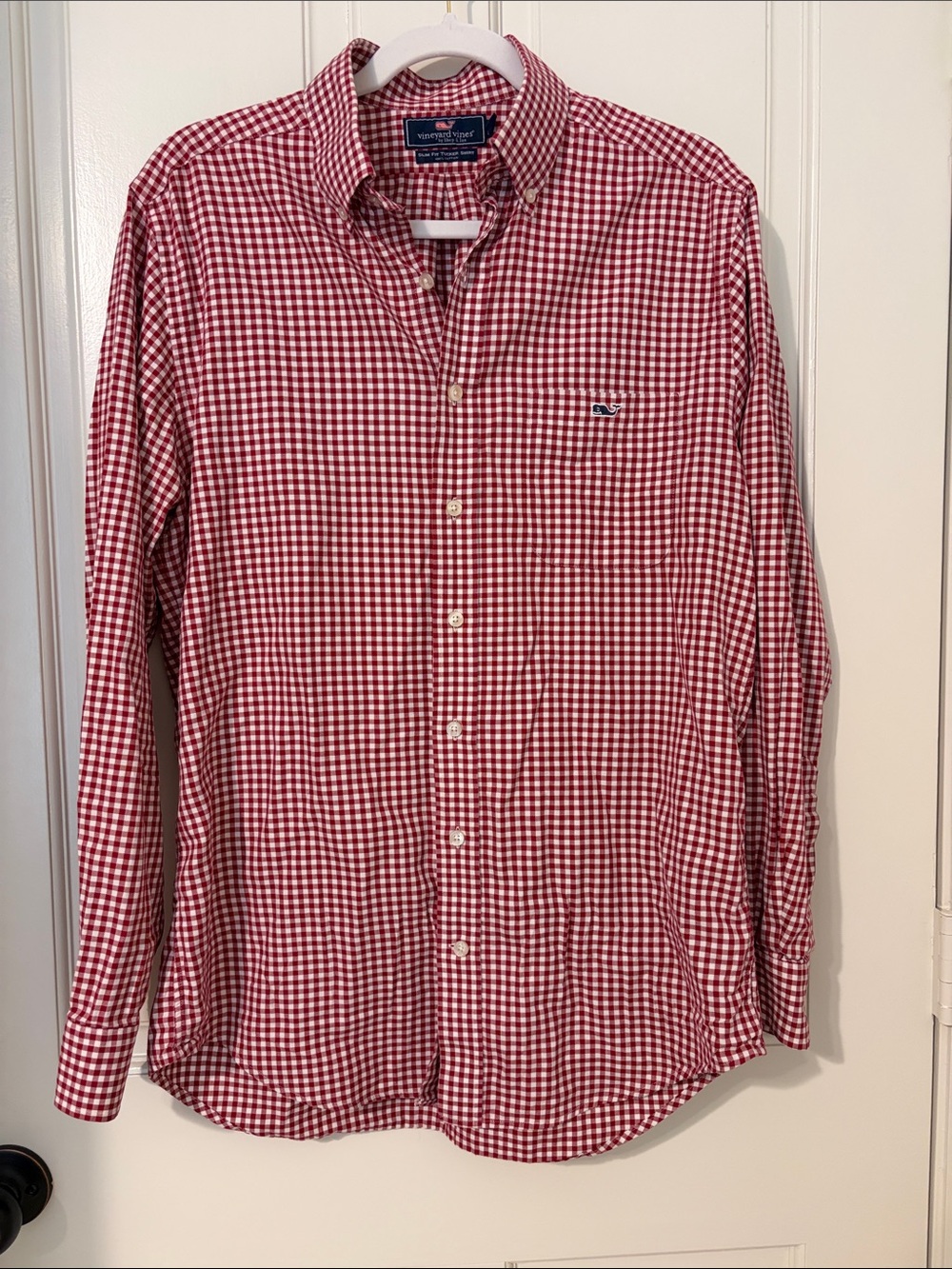 Vineyard Vines Red Gingham Long-Sleeve Button-Down Shirt